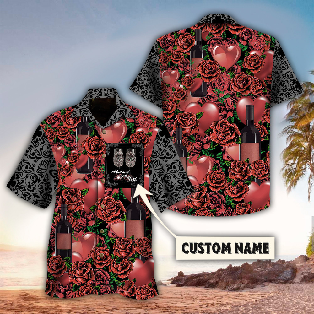 Personalized Wine Hawaiian Shirt Wine Button Up Shirt for Men and Women