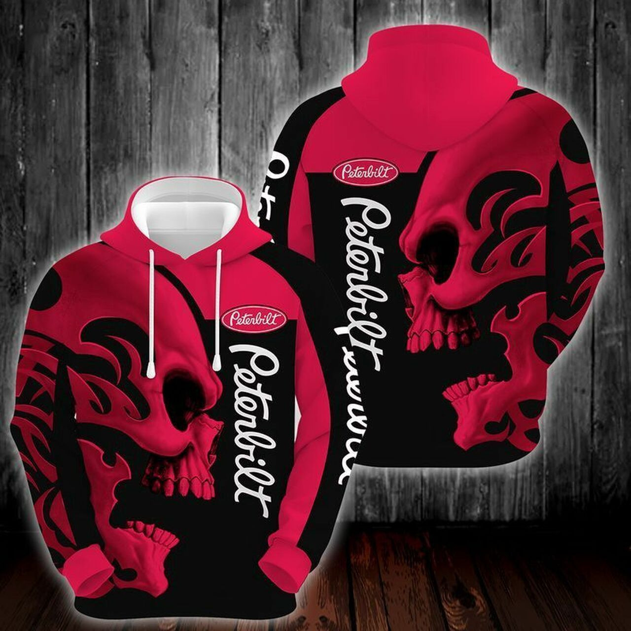 Peterbilt Motors Company Skull Black Red 3d Hoodie For Men For Women Peterbilt Motors Company All