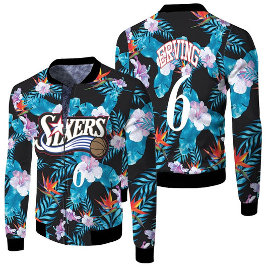 Philadelphia 76Ers Julius Erving 06 Floral Fashion 1997-98 Nba Match Jersey Style Gift For 76Ers Fans Fleece Bomber Jacket