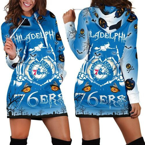 Philadelphia 76ers Hoodie Dress Sweater Dress Sweatshirt Dress 3d All Over Print For Women For Halloween Hoodie