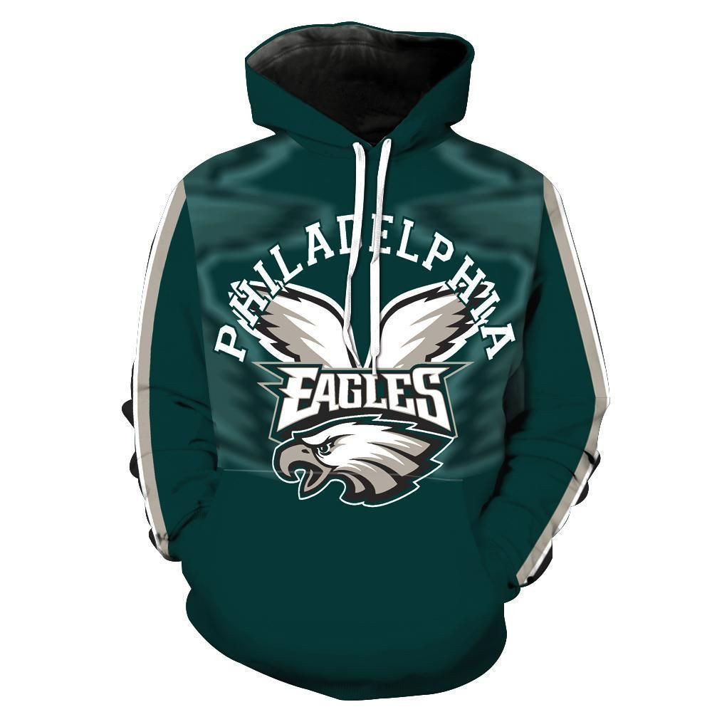 Philadelphia Eagles 3D Pullover Nfl Footballs Hoodie 3D Size S to 5XL