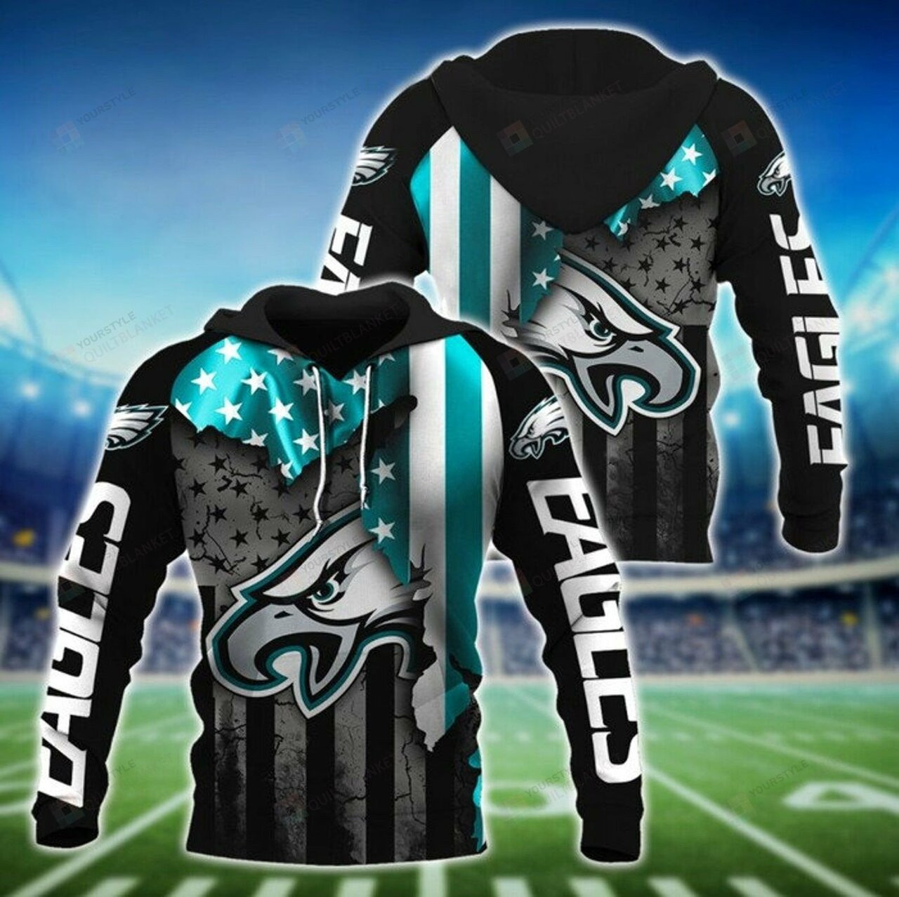 Philadelphia Eagles 3d All Over Print Hoodie