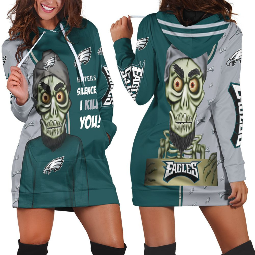Philadelphia Eagles Haters Silence The Dead Terrorist 3d Hoodie Dress Sweater Dress Sweatshirt Dress