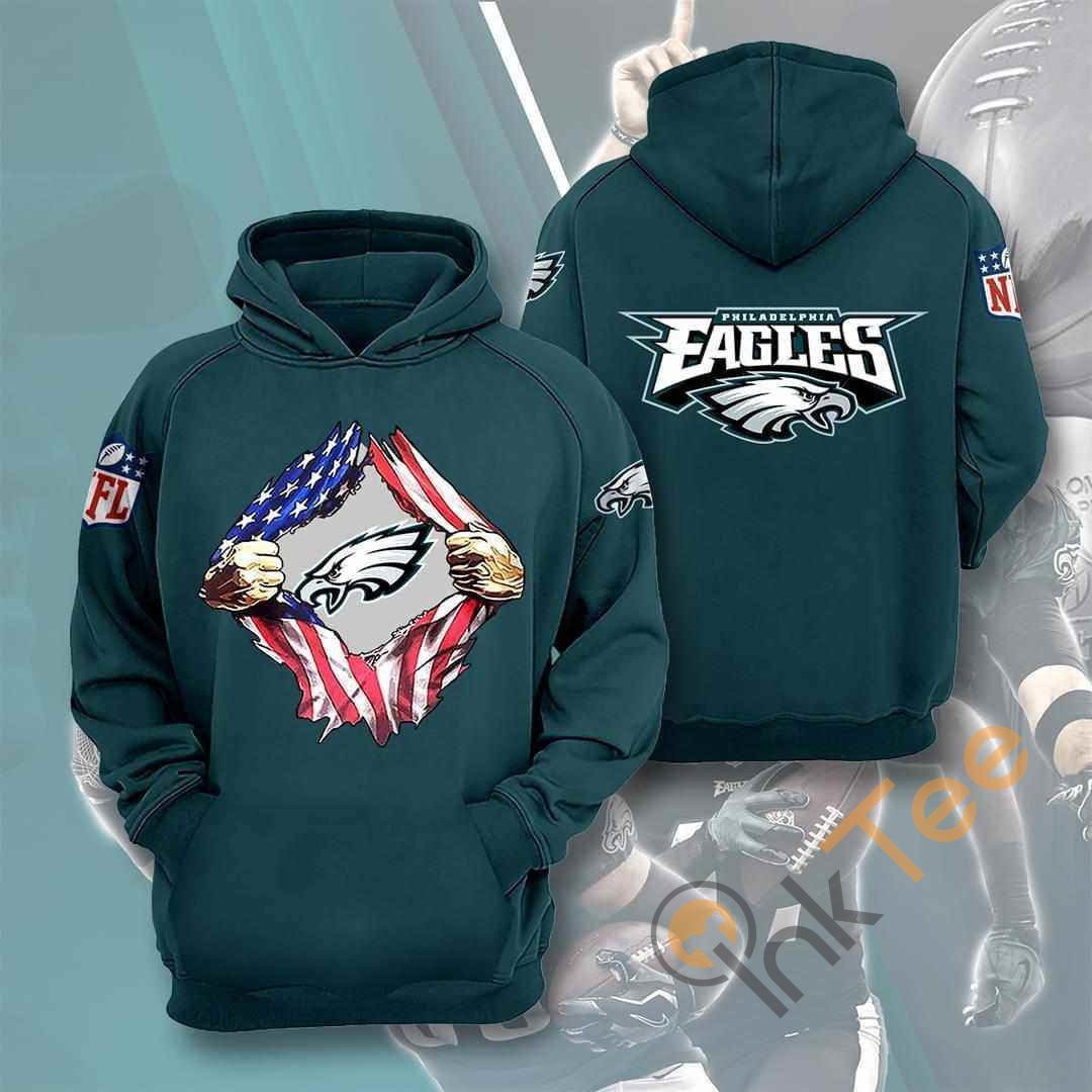 Philadelphia Eagles Nfl American Ripped Hoodie 3d