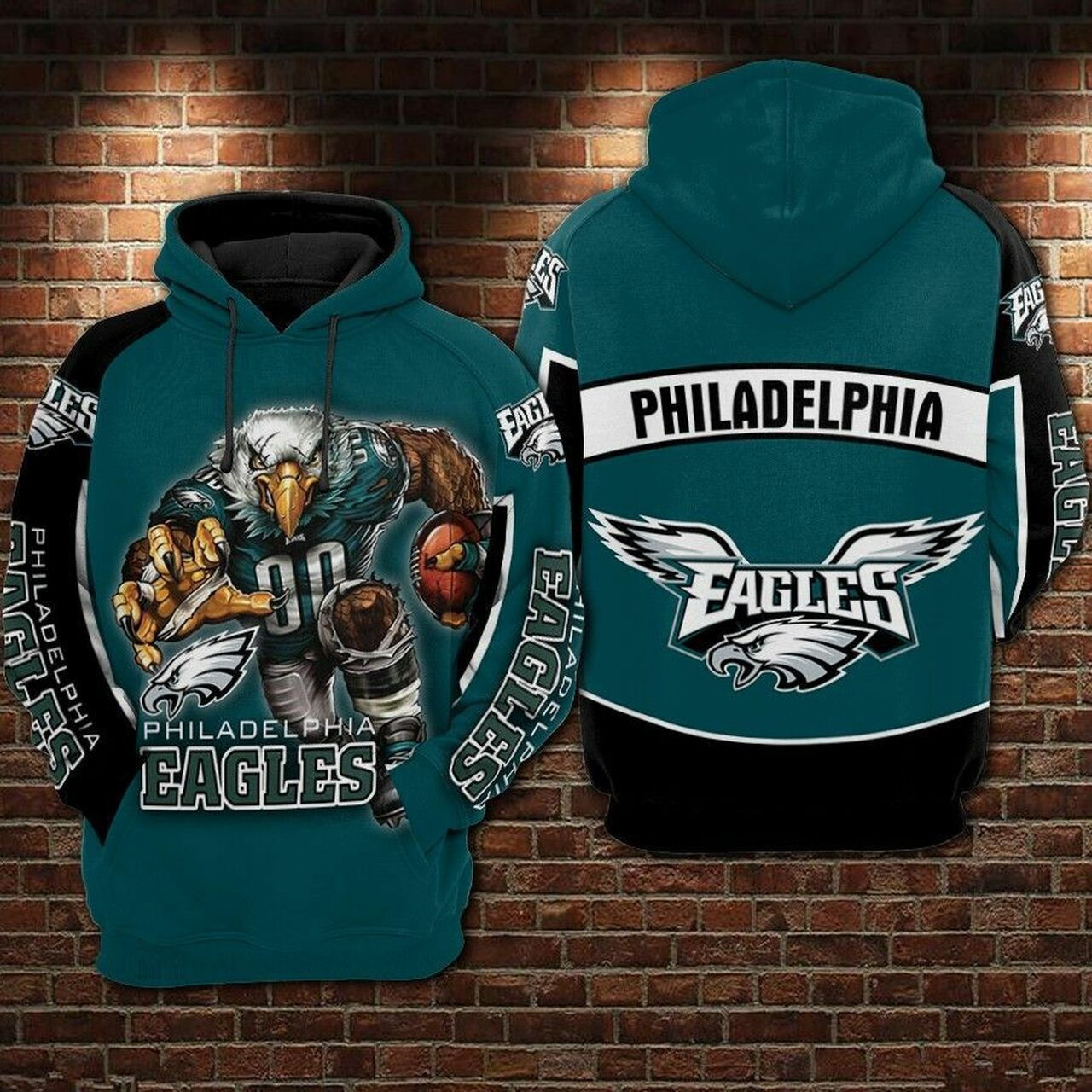 Philadelphia Eagles Nfl Football Big Logo 3d Hoodie Sweatshirt For Fans Men Women Philadelphia