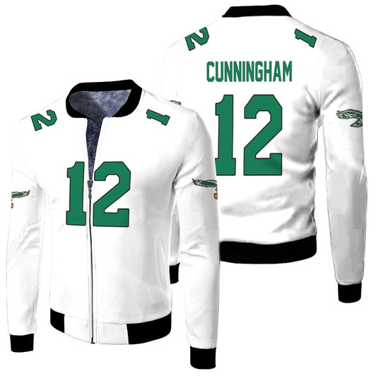 Philadelphia Eagles Randal Cunningham 12 Vintage White Match Jersey Style Gift For Eagles Fans Fleece Bomber Jacket