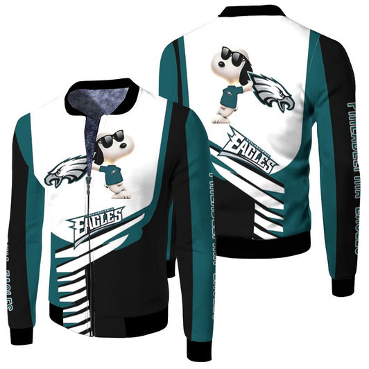 Philadelphia Eagles Snoopy For Eagles Fan Fleece Bomber Jacket