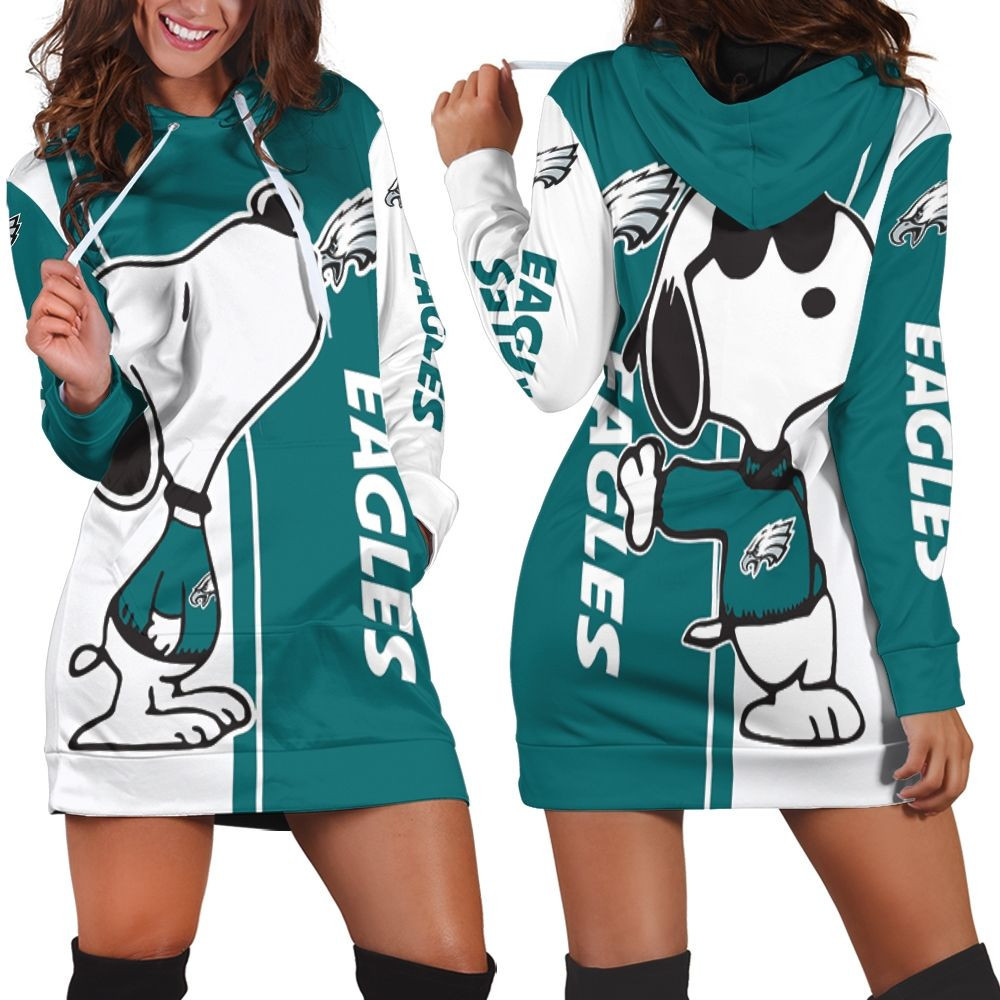 Philadelphia Eagles Snoopy Lover 3d Hoodie Dress Sweater Dress Sweatshirt Dress