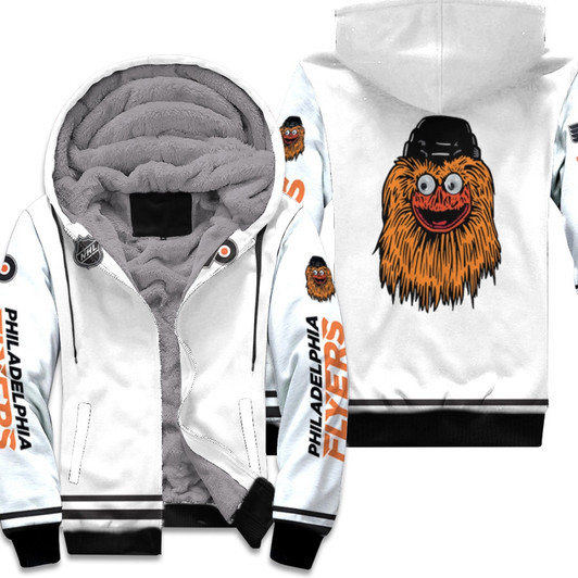 Philadelphia Flyers Nhl Ice Hockey Team Gritty Logo Mascot White 3D Designed Allover Gift For Flyers Fans Fleece Hoodie