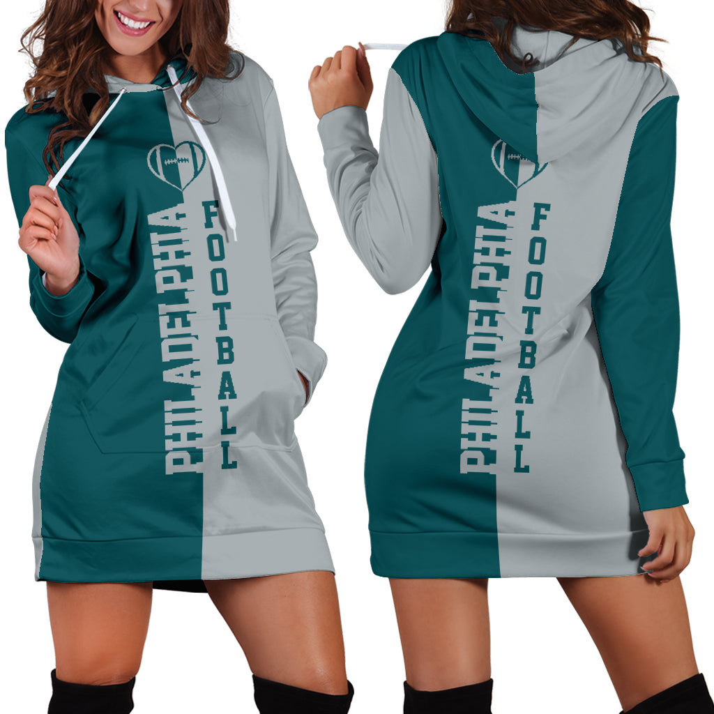 Philadelphia Football Hoodie Dress 3d All Over Print For Women Hoodie