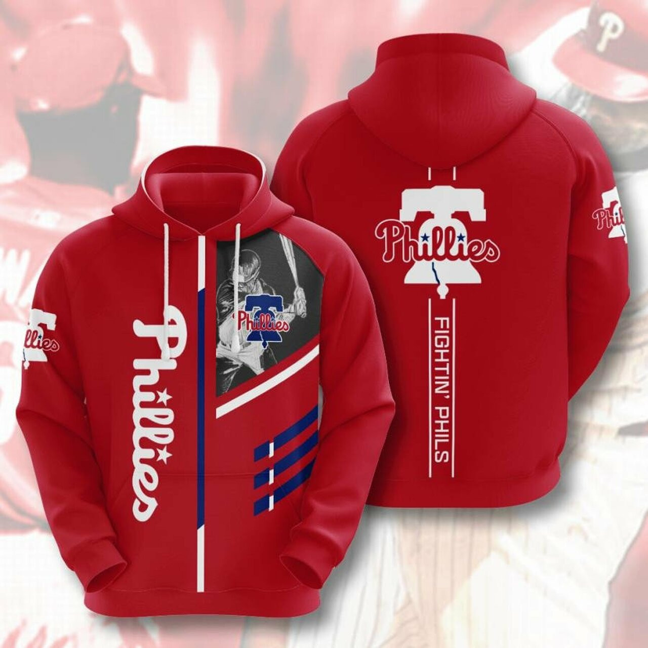 Philadelphia Phillies 3d All Over Print Hoodie