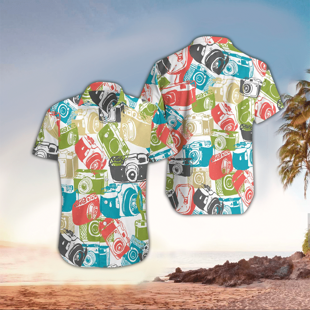 Photography Mens Hawaiian Shirt Photography Button Up Shirt for Men and Women