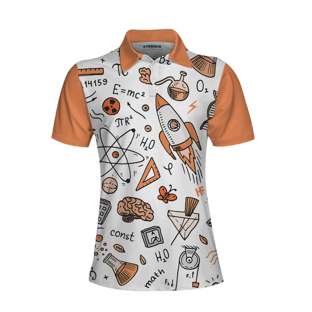 Physic Subject In Orange Short Sleeve Women Polo Shirt Physic Shirt For Women Gift For Physic Teachers