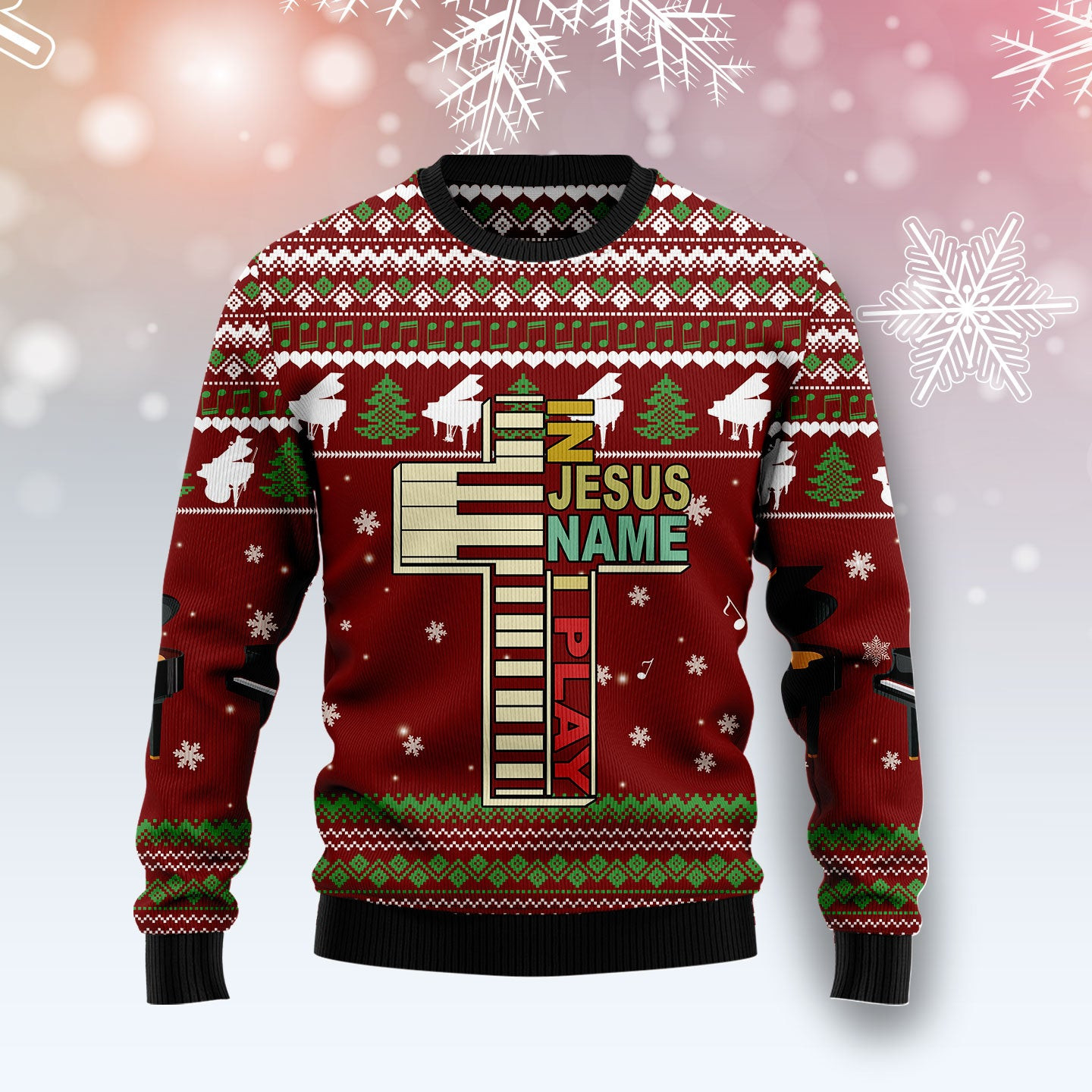 Piano I Play Ugly Christmas Sweater