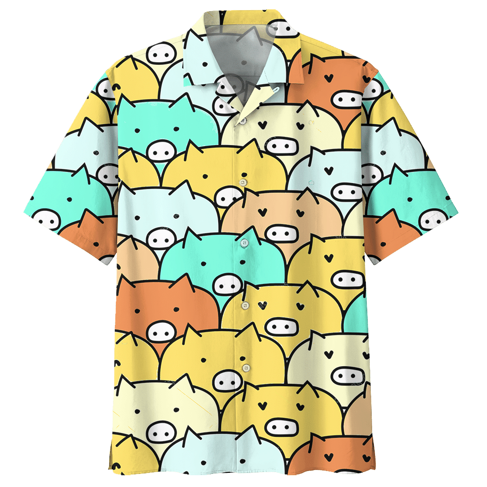 Pig Aloha Hawaiian Shirt Colorful Short Sleeve Summer Beach Casual Shirt For Men And Women