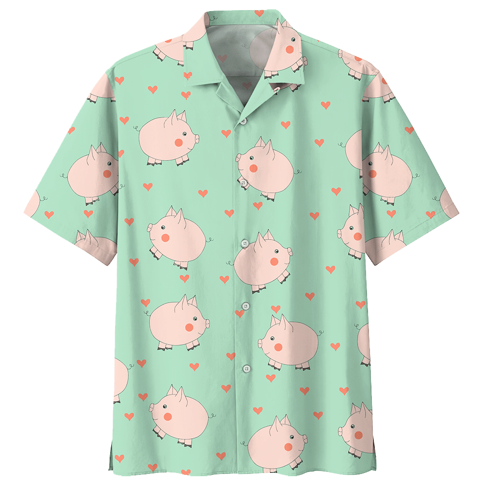 Pig Aloha Hawaiian Shirt Colorful Short Sleeve Summer Beach Casual Shirt For Men And Women