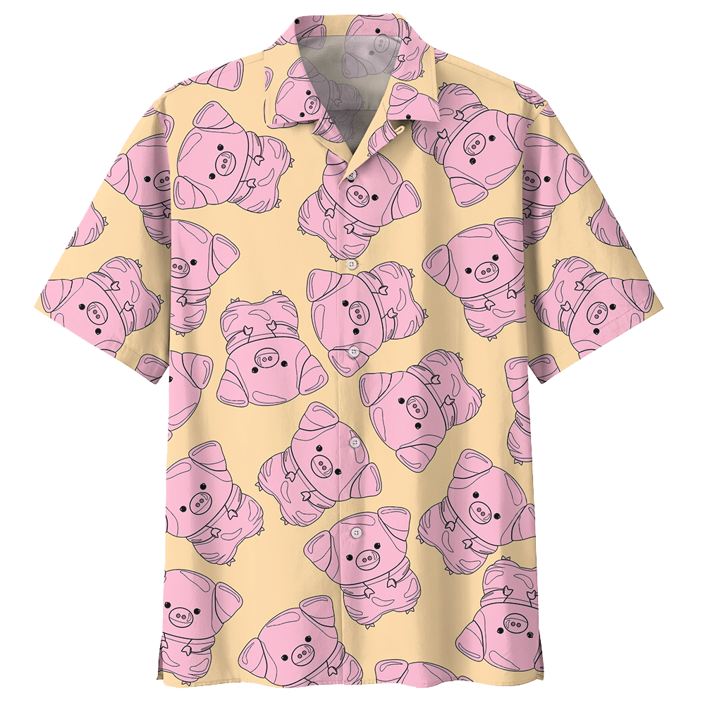 Pig Aloha Hawaiian Shirt Colorful Short Sleeve Summer Beach Casual Shirt For Men And Women