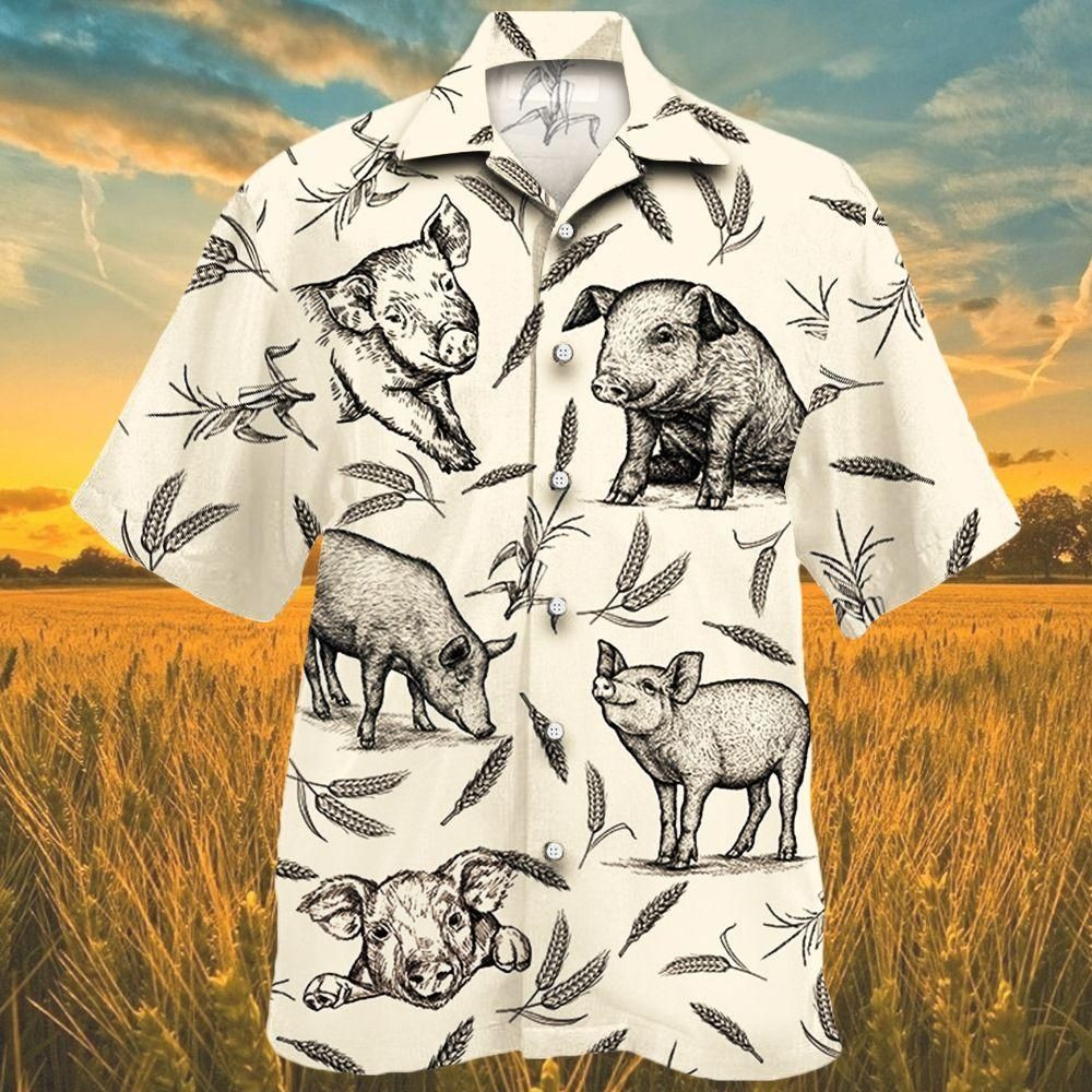 Pig Farm Lovers Aloha Hawaiian Shirt Colorful Short Sleeve Summer Beach Casual Shirt For Men And Women