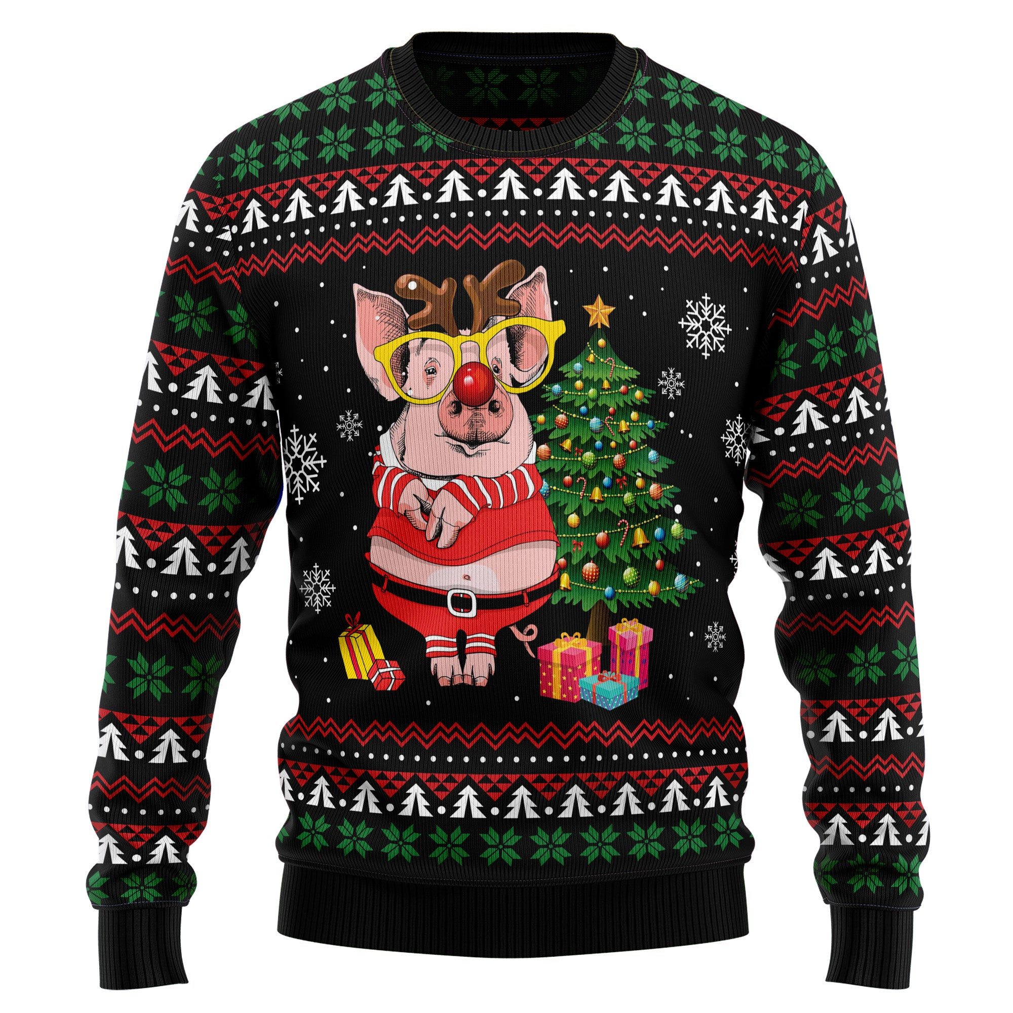 Pig Gorgeous Reindeer Ugly Christmas Sweater
