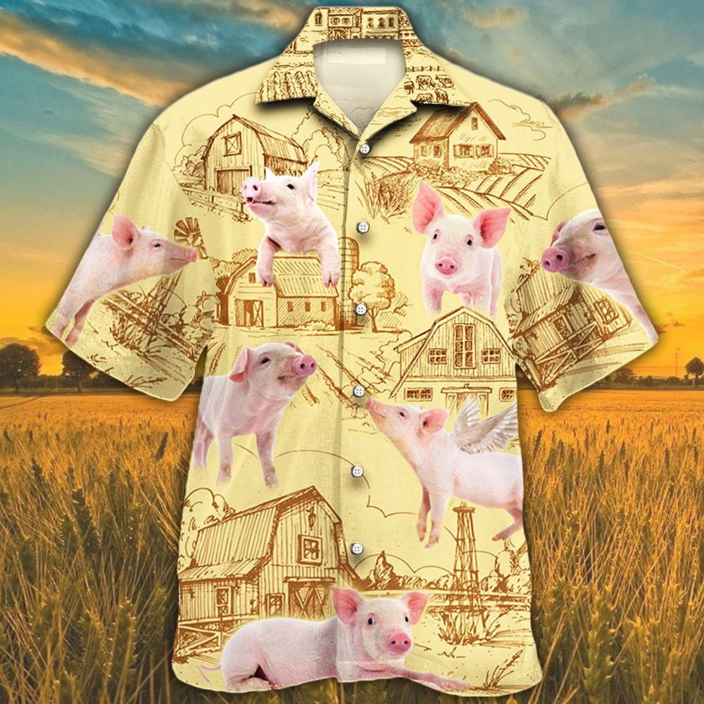 Pig Lovers Farm Aloha Hawaiian Shirt Colorful Short Sleeve Summer Beach Casual Shirt For Men And Women