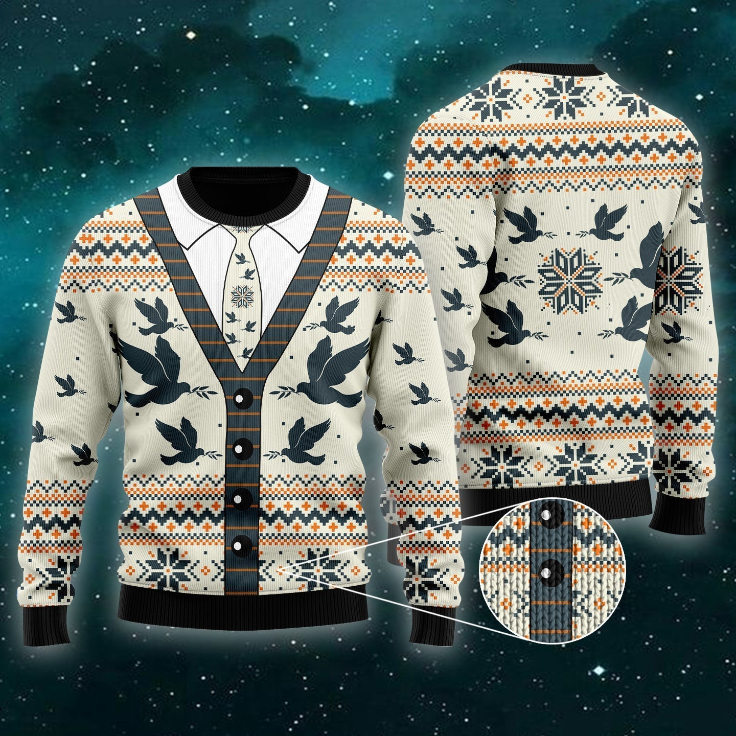 Pigeon Christmas Cardigan Ugly Christmas Sweater Ugly Sweater For Men Women