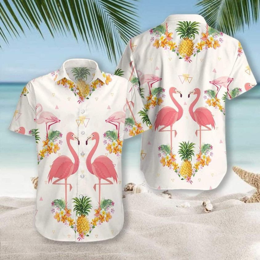 Pineapple And Flamingo Hawaiian Shirt Summer Aloha Shirt