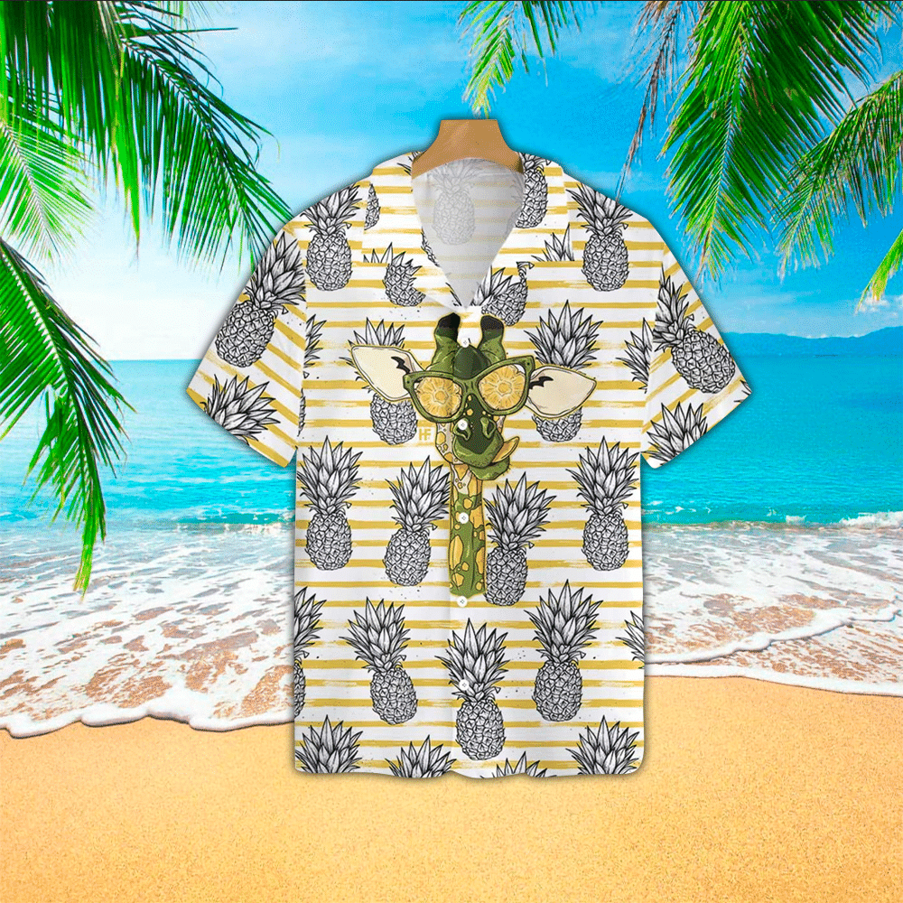 Pineapple Apparel Pineapple Hawaiian Button Up Shirt for Men and Women