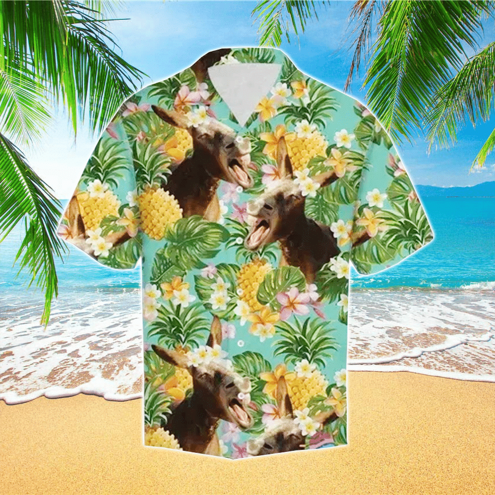 Pineapple Donkey Tropical Colorful Hawaiian Shirt for Men and Women