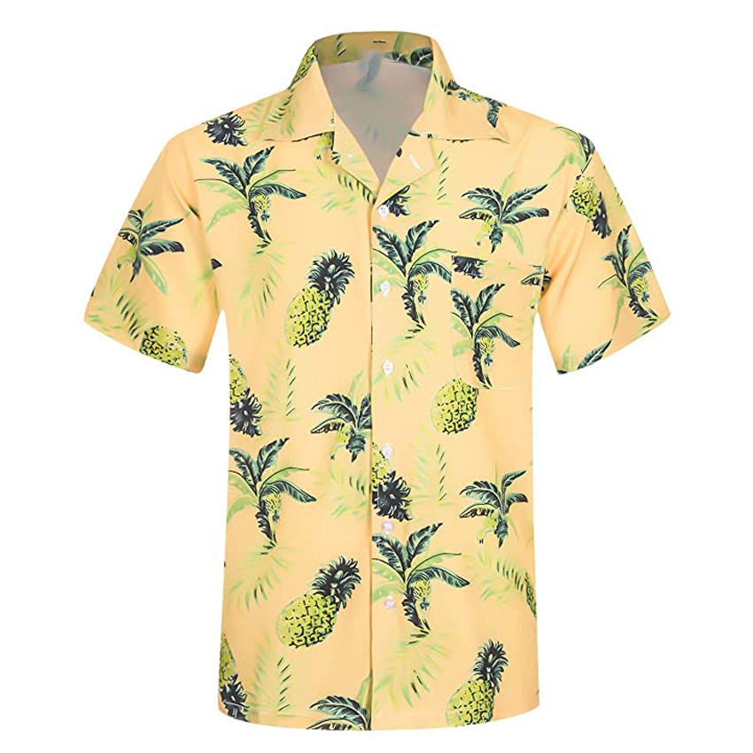 Pineapple Hawaiian Shirt Aloha Shirt For Tropical Lover Shirt for Men and Women