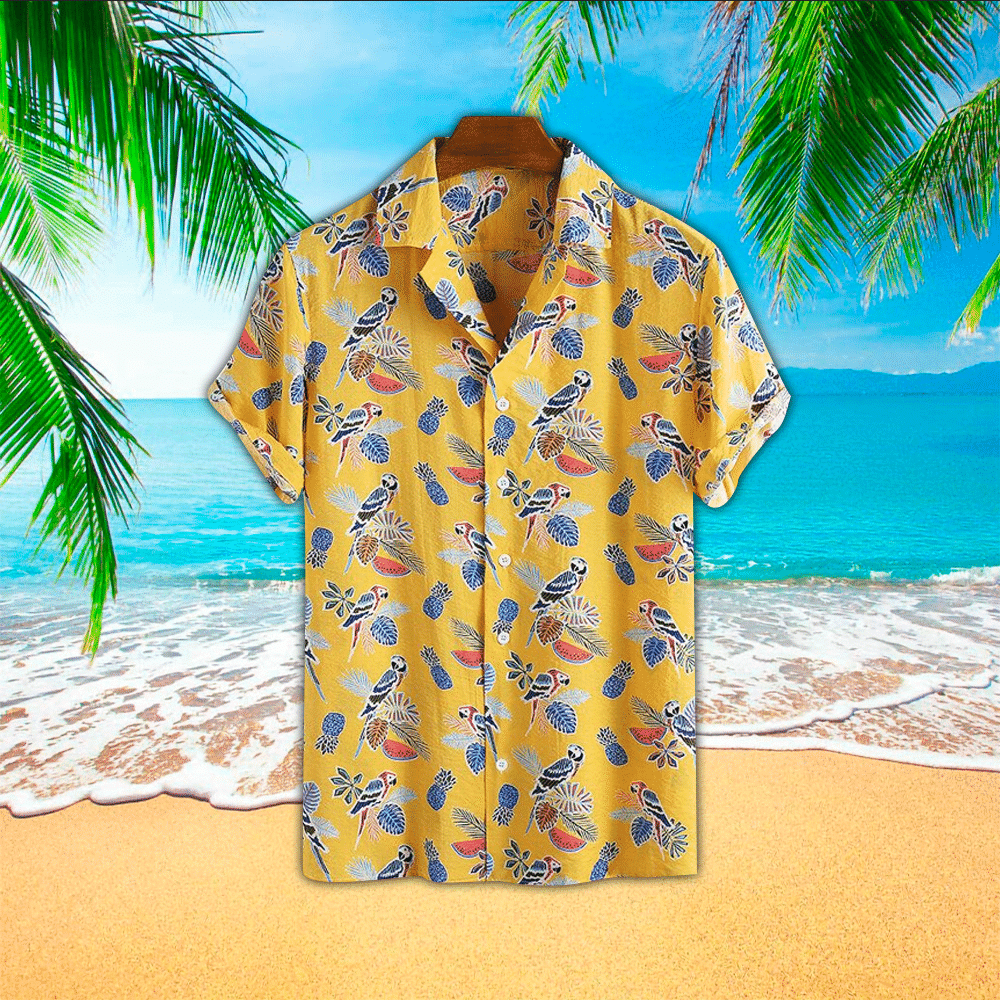 Pineapple Mens Hawaiian Shirt Pineapple Button Up Shirt for Men and Women