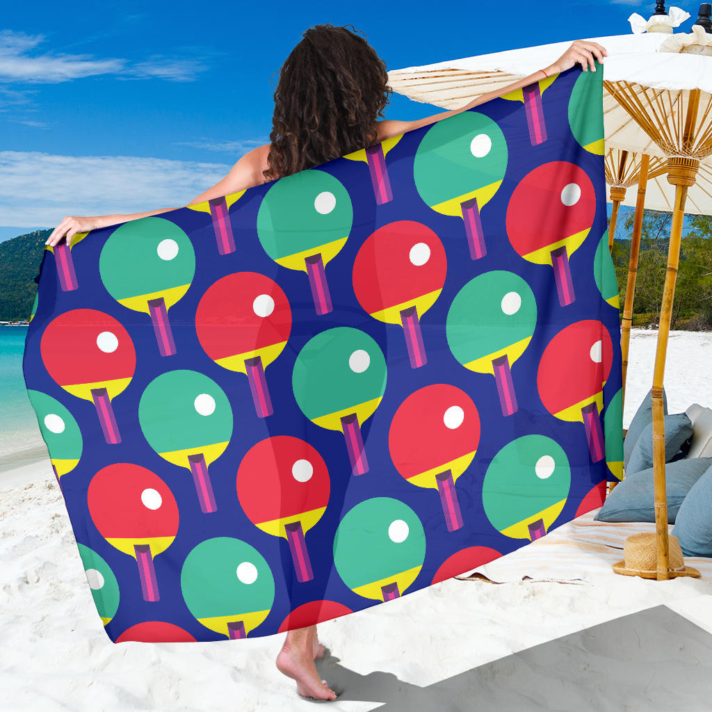 Ping Pong Pattern Print Sarong Cover Up Ping Pong Pareo Wrap Skirt Dress