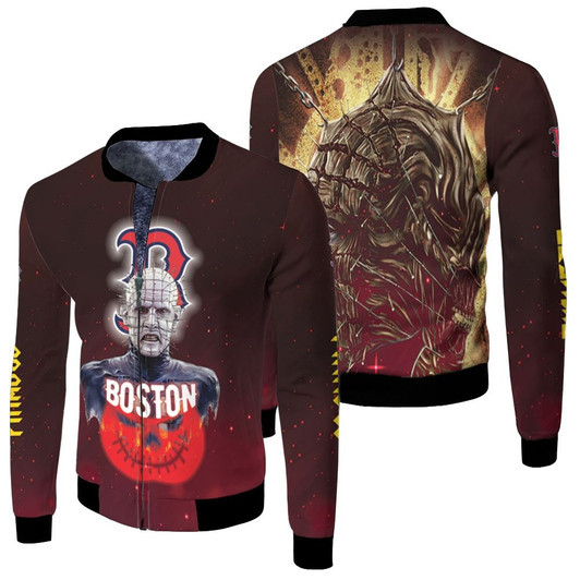 Pinhead Boston Red Sox Logo Pumpkins Halloween Fleece Bomber Jacket