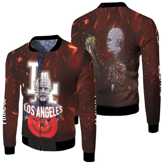 Pinhead Los Angeles Dodgers Logo Pumpkins Halloween Fleece Bomber Jacket