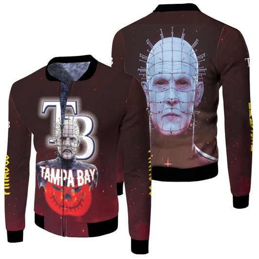 Pinhead Tampa Bay Rays Horror Pumpkins Halloween Fleece Bomber Jacket