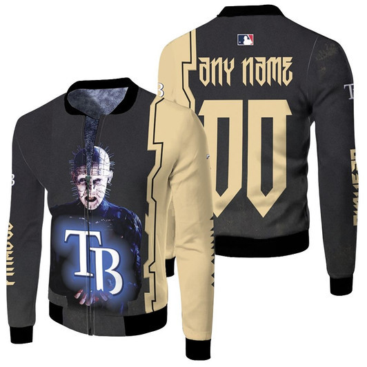 Pinhead Tampa Bay Rays Logo Custom Name Number Gift For Pinhead Fans And Tampa Bay Fans Fleece Bomber Jacket