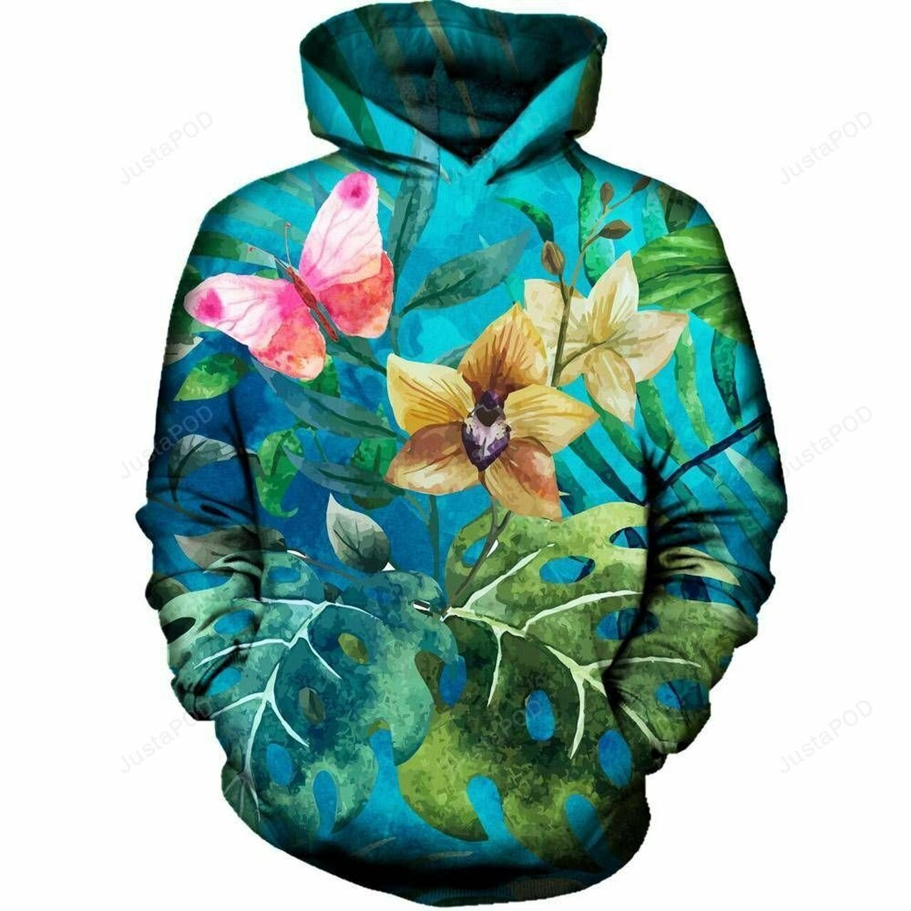 Pink Butterfly 3d All Over Printed Hoodie
