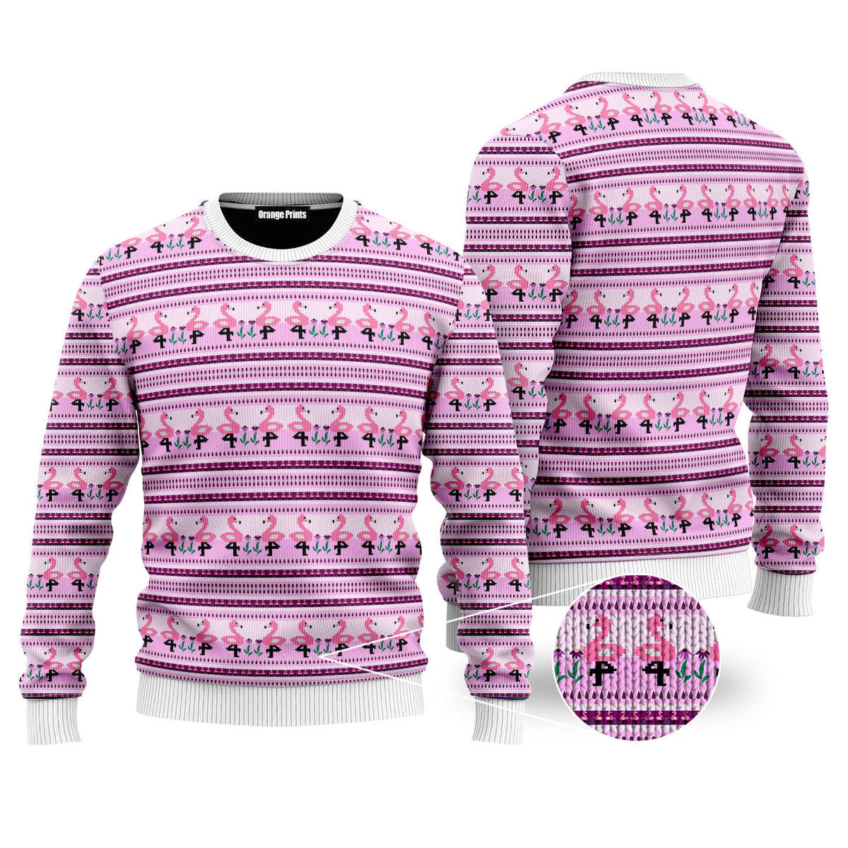 Pink Flockin In Naughty List Ugly Christmas Sweater Ugly Sweater For Men Women