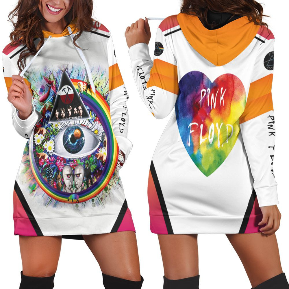 Pink Floyd Rainbow Triangle Glass Eye Hoodie Dress Sweater Dress Sweatshirt Dress