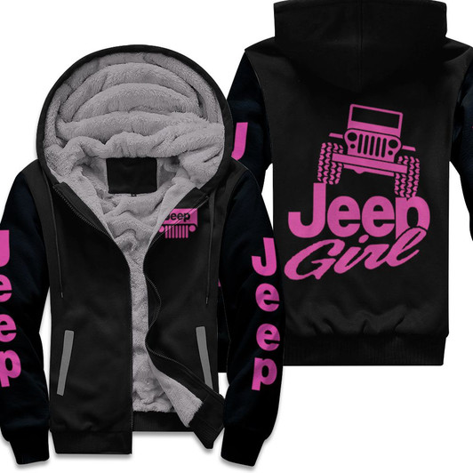 Pink Jeep Girl Fleece 3D Fleece Hoodie