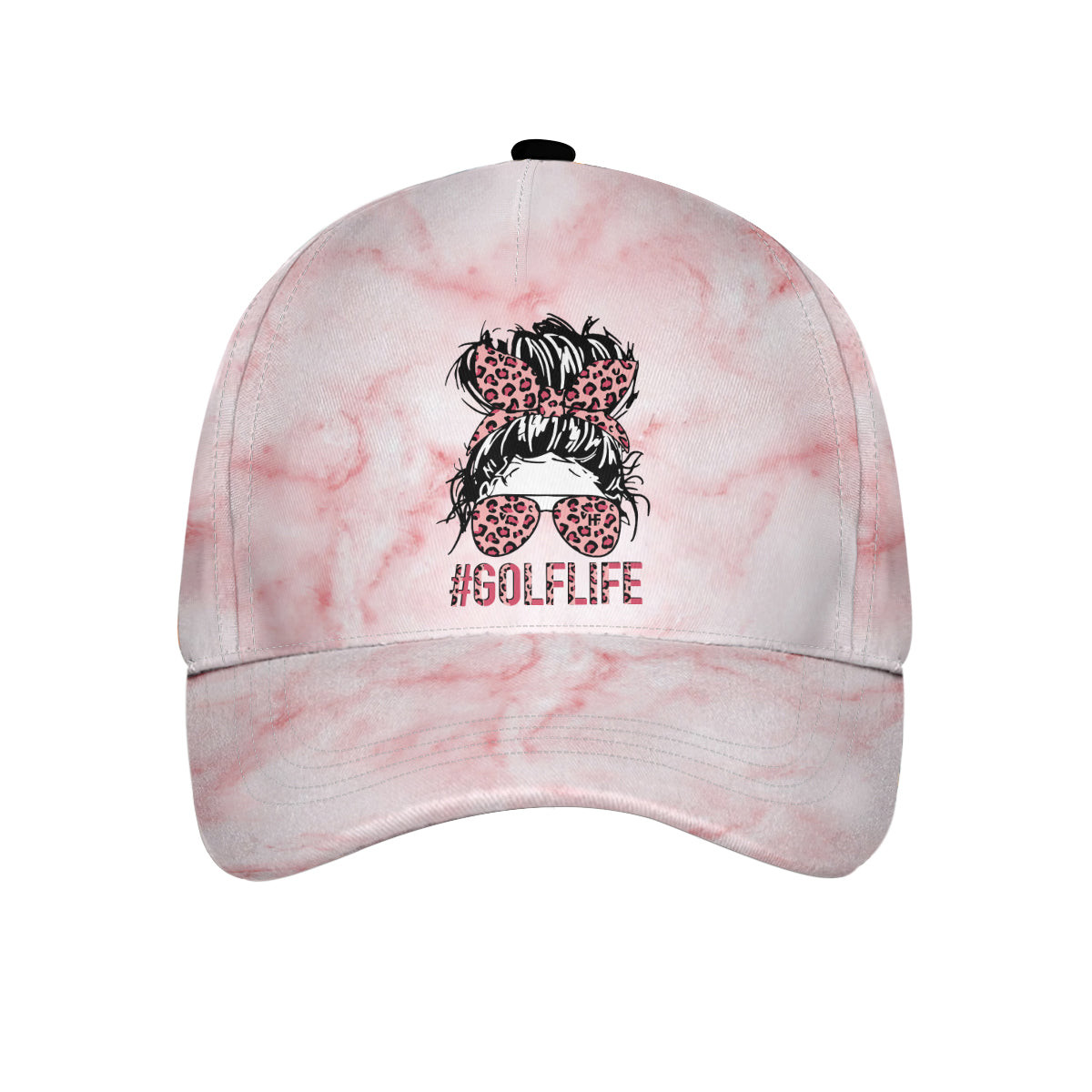 Pink Marble Hashtag Golf Life Girl Cap