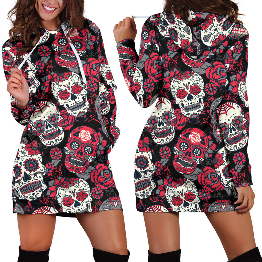 Pink Sugar Skull Hoodie Dress 3d All Over Print For Women Hoodie