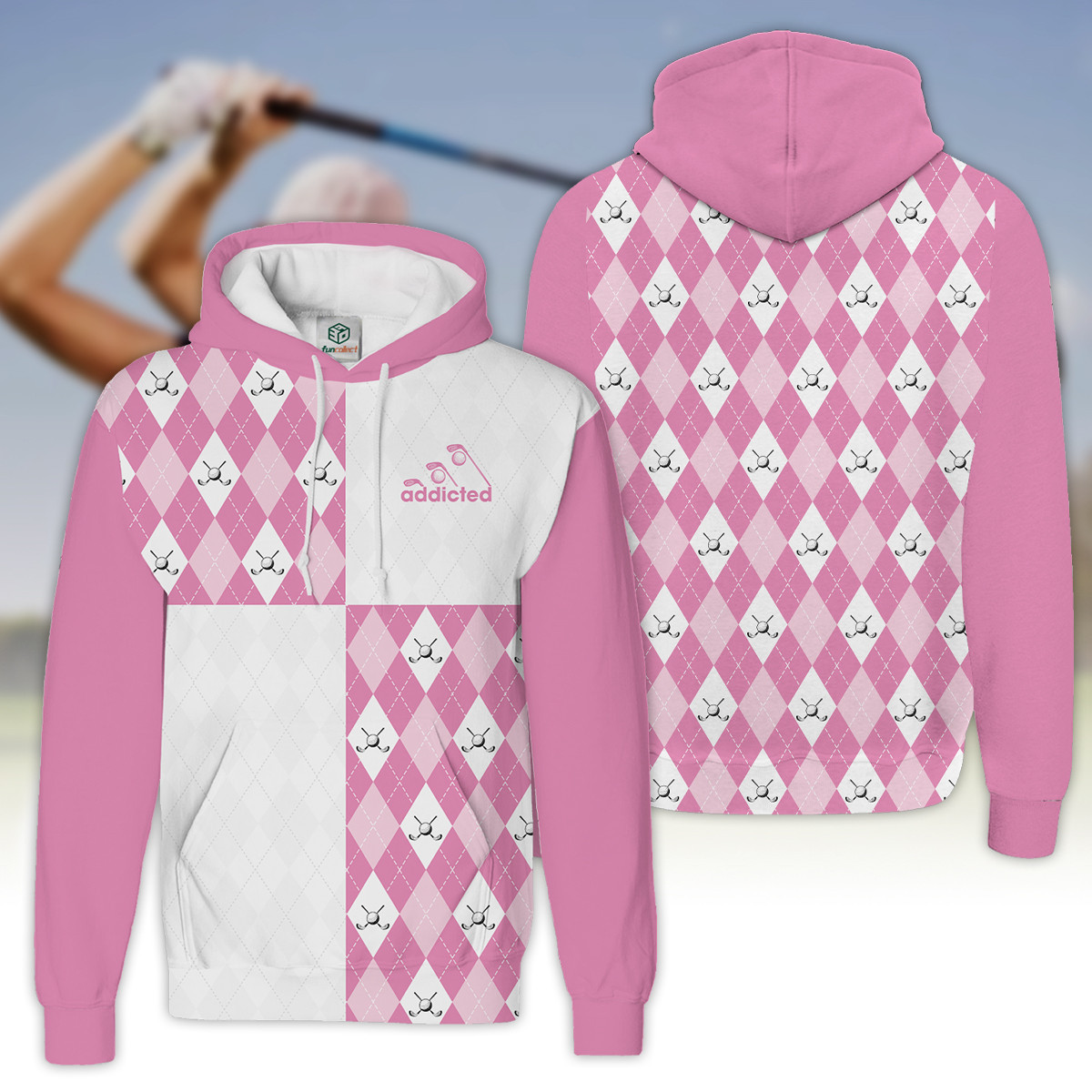 Pink Womens Golf Shirt Womens Golf Shirts Dry Fit Golfer Gift Hoodie Zipper Hoodie Shirt For Women