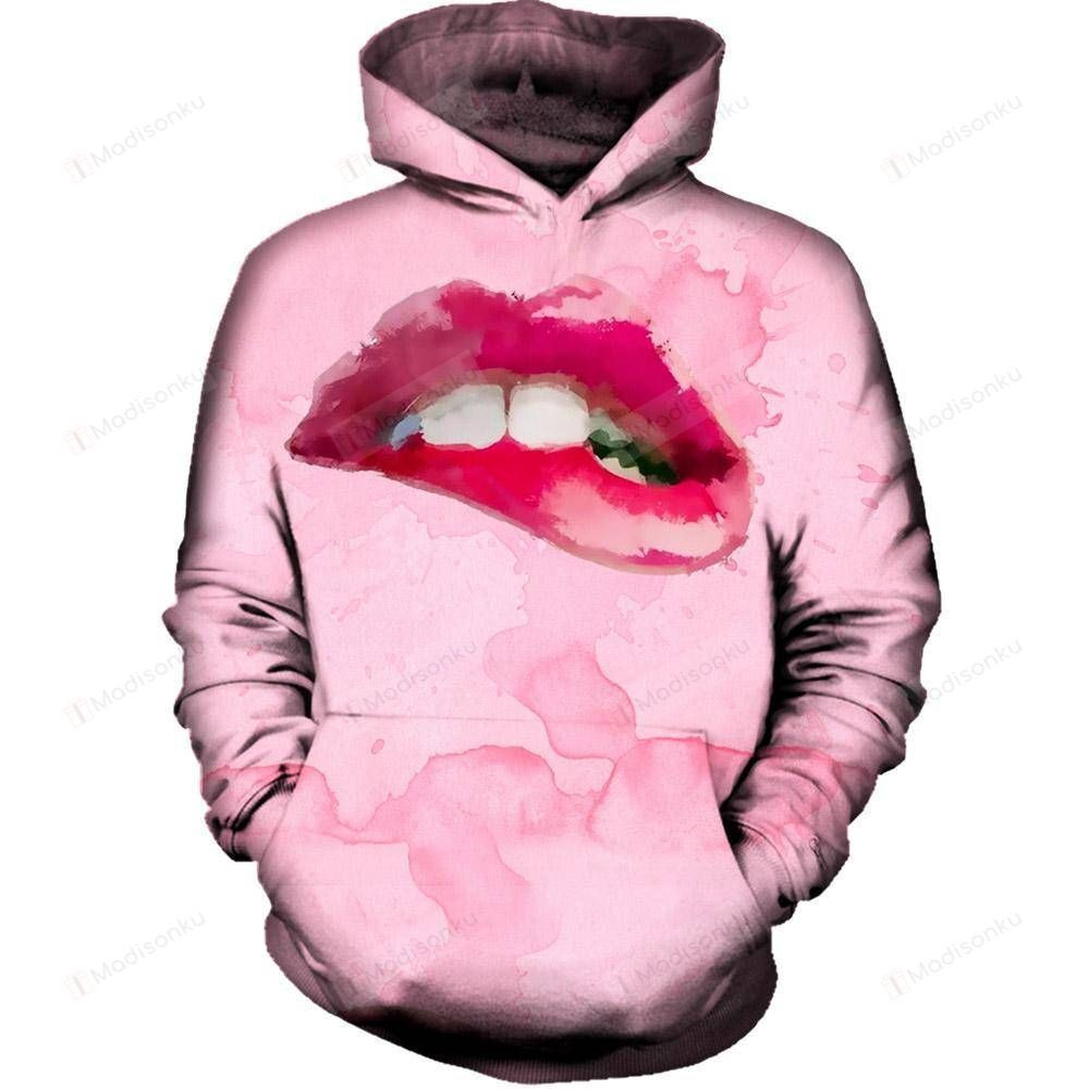 Pinky Lips 3D All Over Print Hoodie