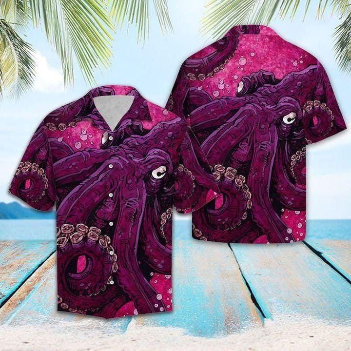 Pinky Octopus Unisex Hawaiian Shirts Shirt for Men and Women