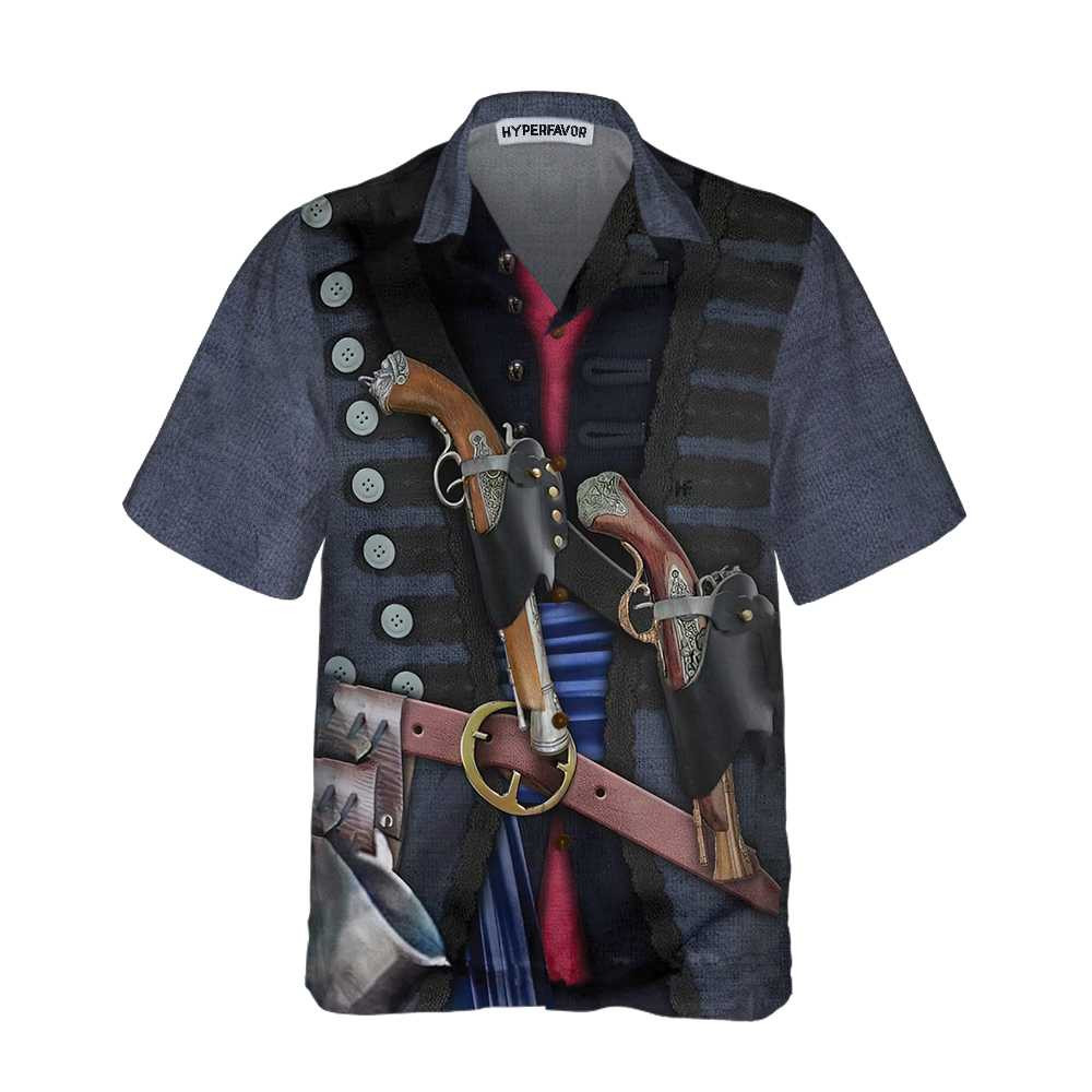 Pirate Costume Hawaiian Shirt Cool Pirate Shirt For Adults Pirate Pattern Shirt For Men