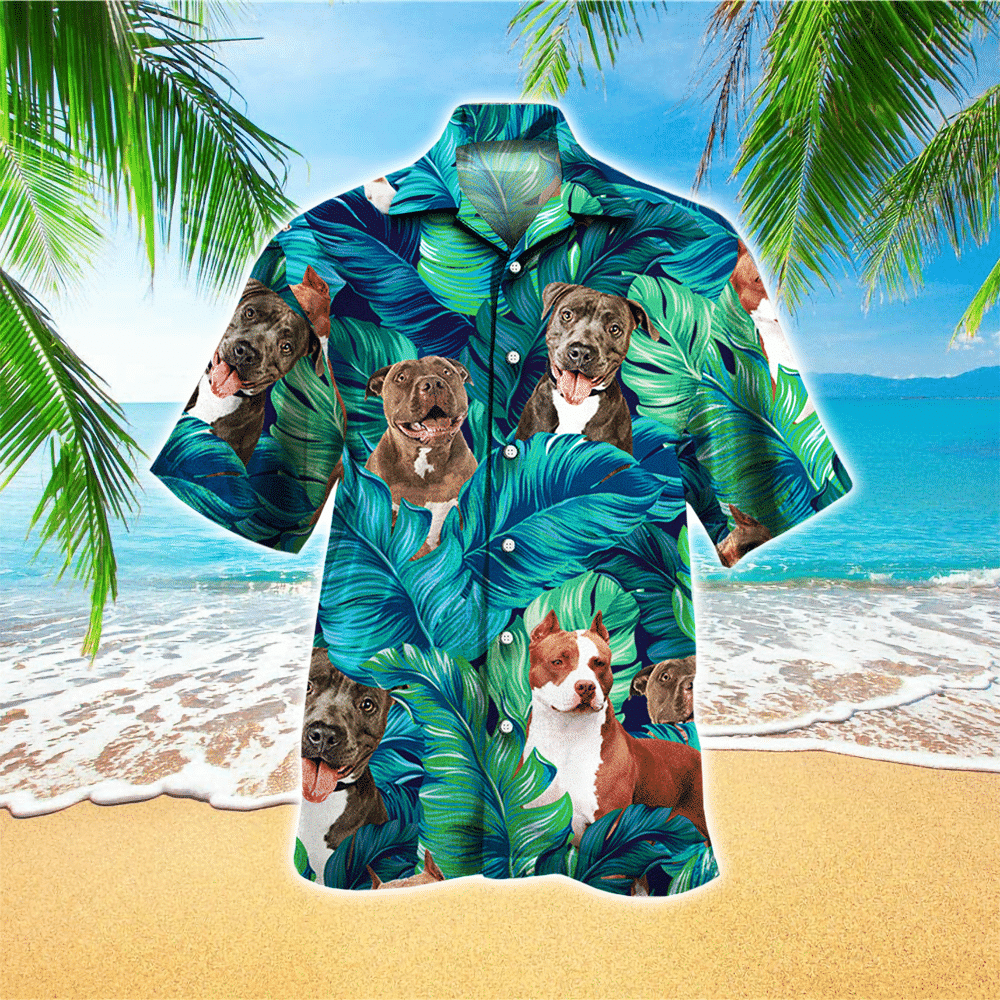 Pitbull Dog Stick Out Tongue Lovers Hawaiian Shirt for Men and Women