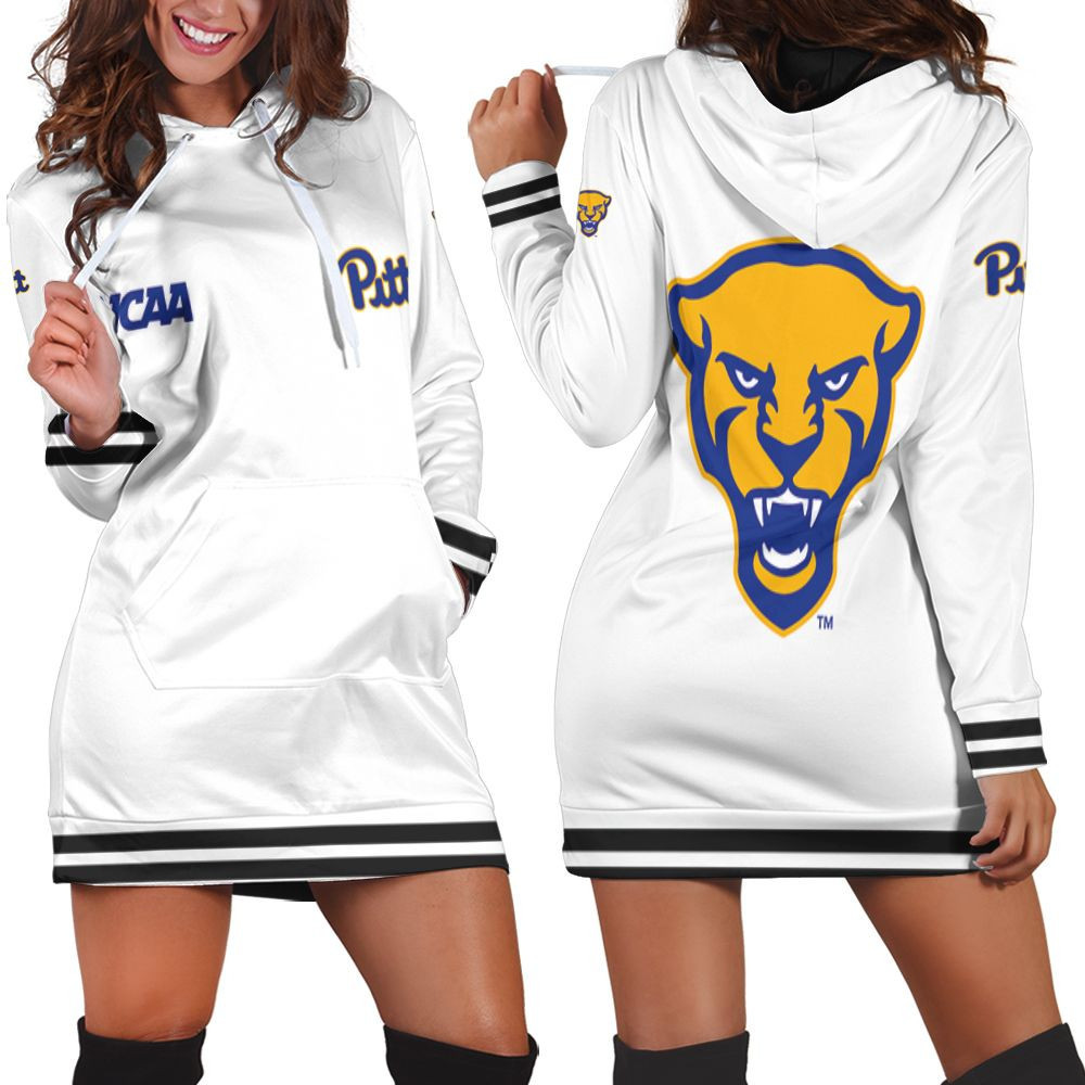 Pittsburgh Panthers Ncaa Classic White With Mascot Logo Gift For Pittsburgh Panthers Fans Hoodie Dress Sweater Dress Sweatshirt Dress