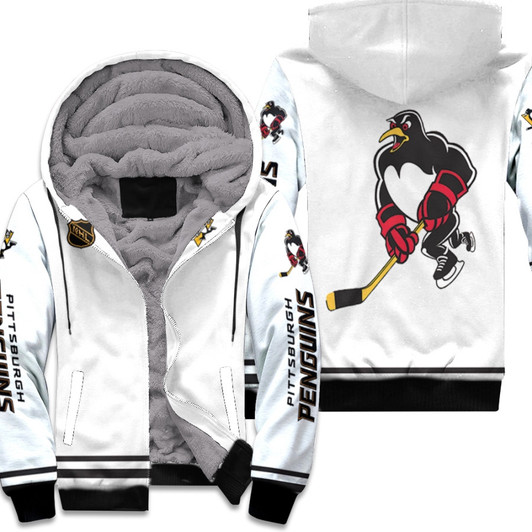 Pittsburgh Penguins Nhl Ice Hockey Team Iceburgh Logo Mascot White 3D Designed Allover Gift For Penguins Fans Fleece Hoodie