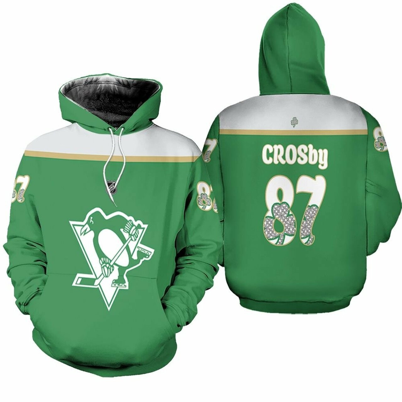 Pittsburgh Penguins Sidney Crosby 87 2020 Nhl Green Jersey Style Gift For Penguins Fans Hoodie