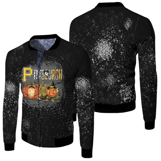 Pittsburgh Pirates Pittsburgh Steelers Pittsburgh Penguins Halloween Fleece Bomber Jacket